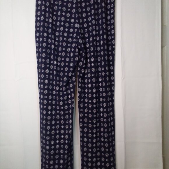Vince Camuto Pants Women S Pull On Elastic Waist Soft Stretched Pattern Blue - Picture 16 of 16